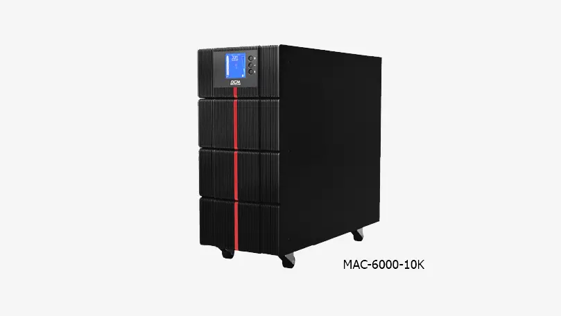 POWERCOM, MAC-6K, 6000W, Online, Automatic and manual internal bypass, Black.