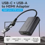 ACYHB, VENTION, USB-C and USB-A to HDMI Converter Gray Aluminium Alloy Type.