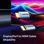 V1610A, UNITEK, Cable, DisplayPort to HDMI Male Adapter Cable, 8K 60Hz 1.8M,.