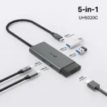 UH5020C, TPLINK, Type C Adapter, USB Type-C 5 in 1 Hub, 4K@60Hz HDMI, 100W PD, 1× USB-C Data Port, 2× USB-A Data Ports.