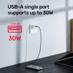 P1125AWH01-EU UNITEK max 33W Wall Charger, EU, USB-A + USB-C Output, White