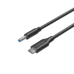 C14117BK-1.8M, UNITEK, 1.8M, 65W USB-C to DC4.5*3.0mm Charging Cable for HP Laptops