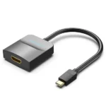 TDCBB Type-C to HDMI , VENTION, Adapter, 0.15M Black ABS Type.